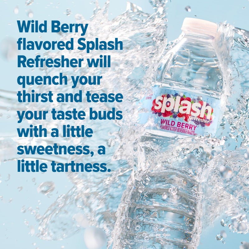 SPLASH REFRESHER Flavored Water Bottles, Wild Berry Flavor - 6-Pack, 16.9 Fl Oz - Refreshing Flavored Bottled Water with Electrolytes - Zero Sugar & Zero Calories - Image 4